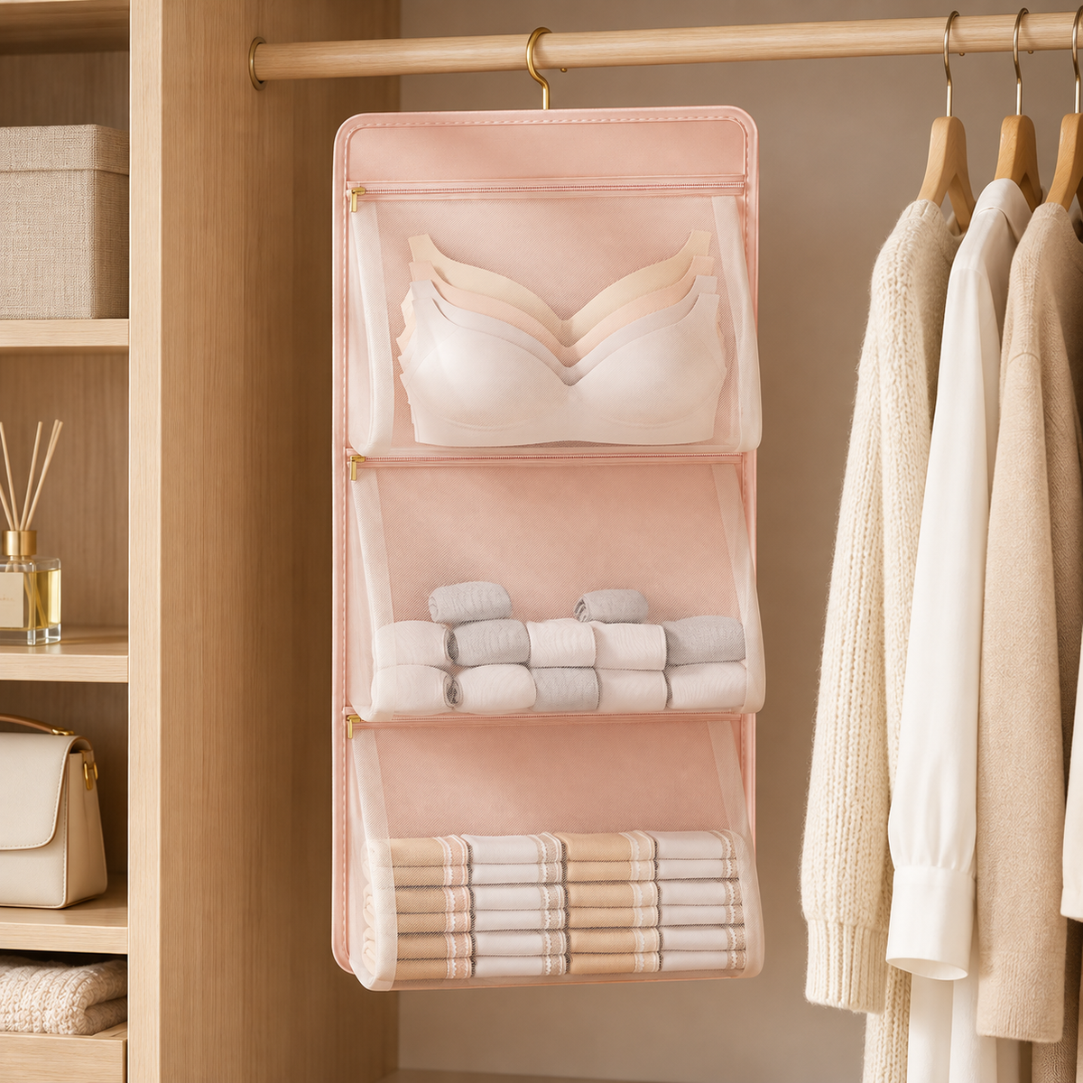 Three-Tier Hanging Underwear Organizer