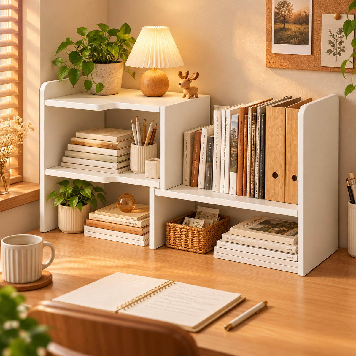 Adjustable Desktop Organizer with Drawer