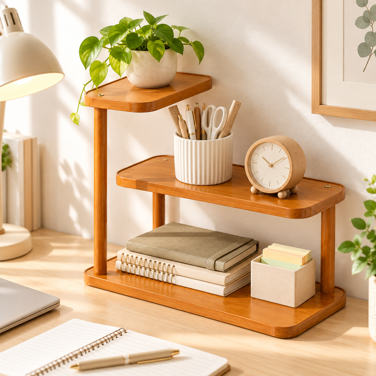 Desktop Tiered Storage Shelf