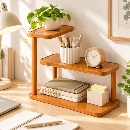 Desktop Tiered Storage Shelf